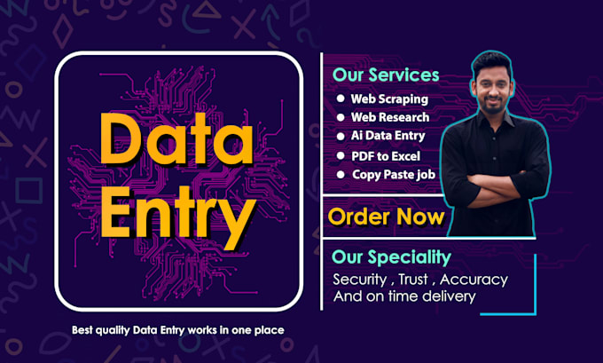 do data entry, excel, copy paste, web research, PDF typing