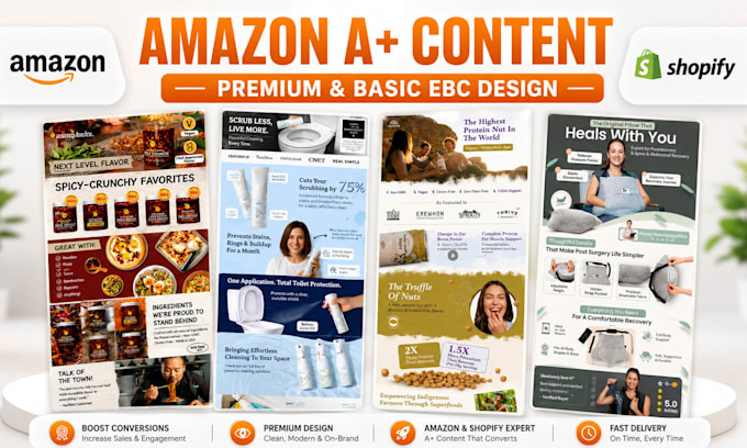 design premium amazon a plus content, listing images