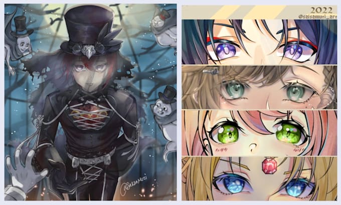 Draw fanart, design original characher and about anime with my style art