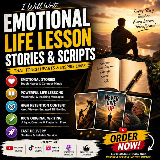 write emotional life lesson stories and scripts