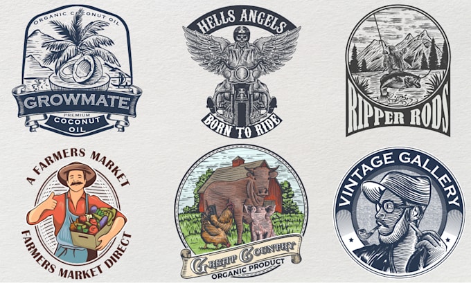 design an authentic hand drawn retro vintage logo