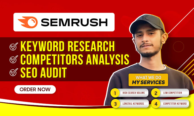 do semrush keyword research and SEO audit report within 24 hours