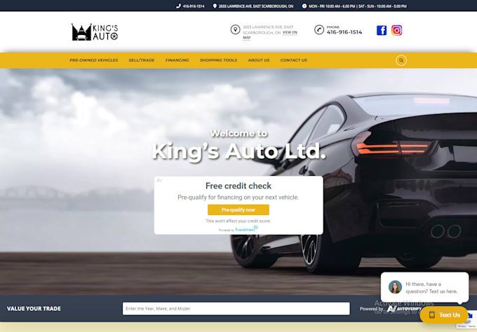 develop an automotive cars dealership website