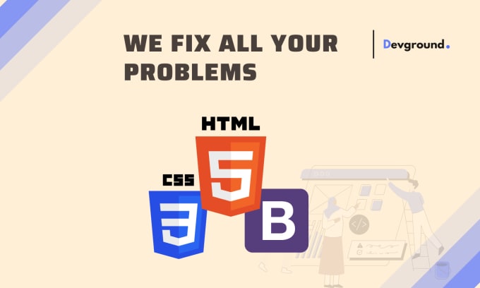 Fix your problem with html and css by Devground | Fiverr