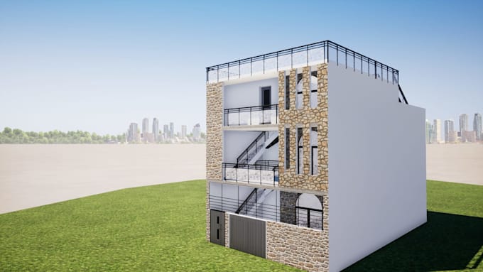 Create Buildings Create 3d residential building model by Osamarukhsar | Fiverr