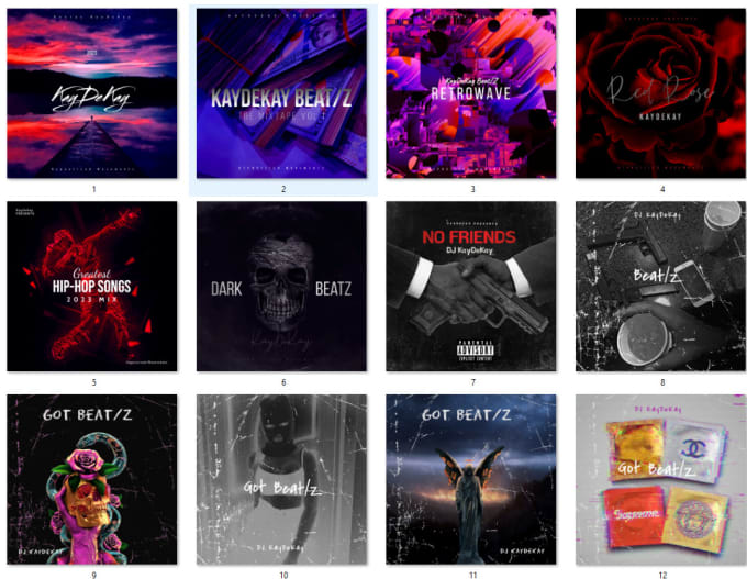 Design a unique hip hop rock rap cover art album art artwork