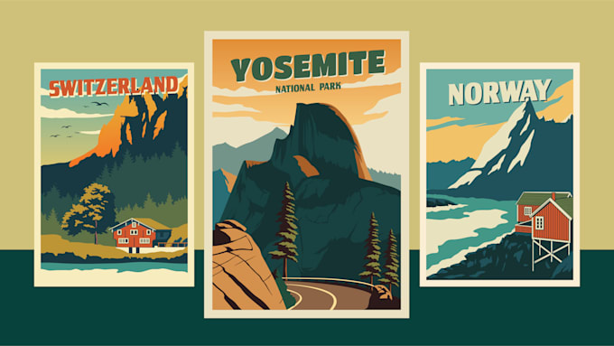 retro travel poster style