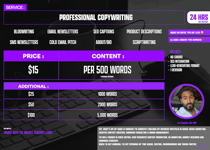 Copywriting write blog newsletters cold email by Asespinoza hbc Fiverr