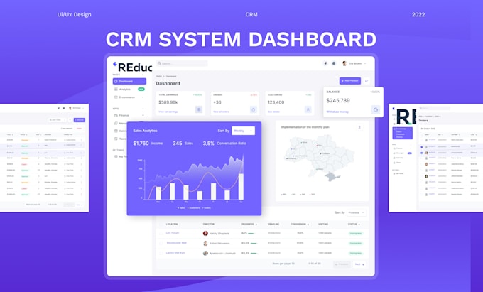 saas CRM and web app UI UX design in figma