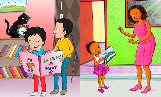create childrens book illustrations for amazon KDP