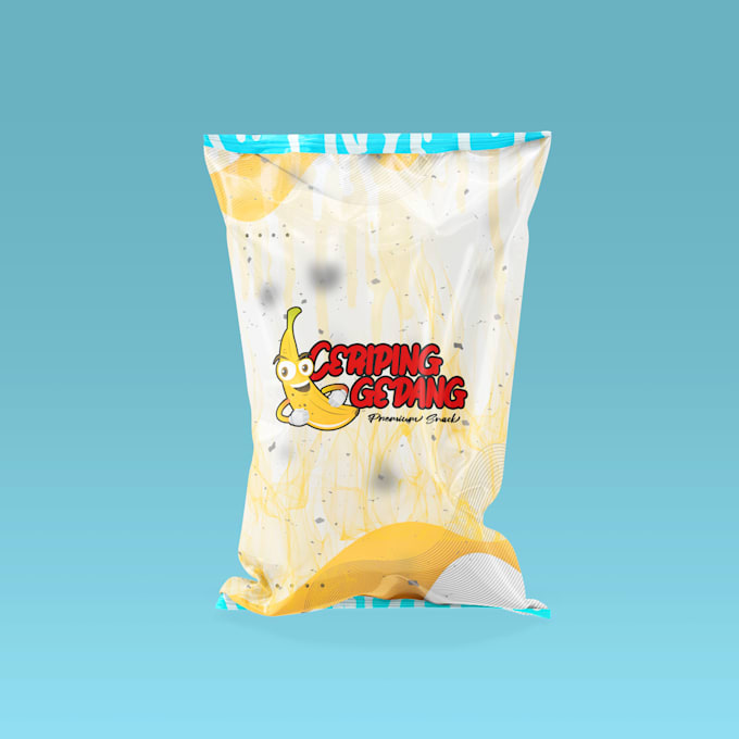 make a snack packaging design for the product you have