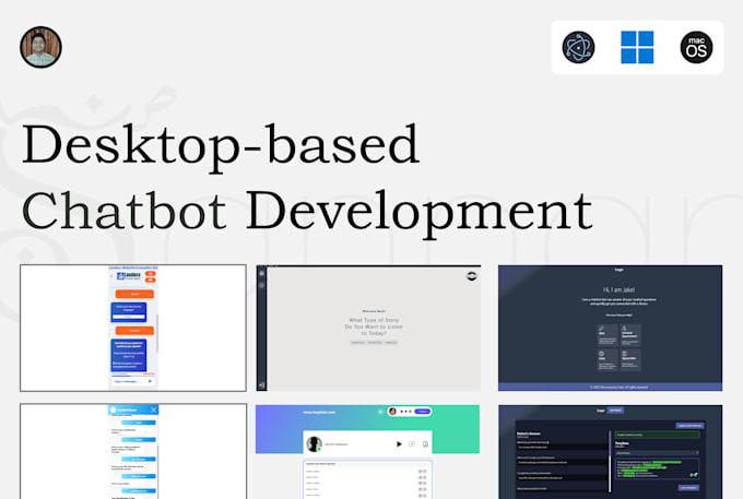 Make desktop chatbots with both backend and frontend by Sannansyed | Fiverr