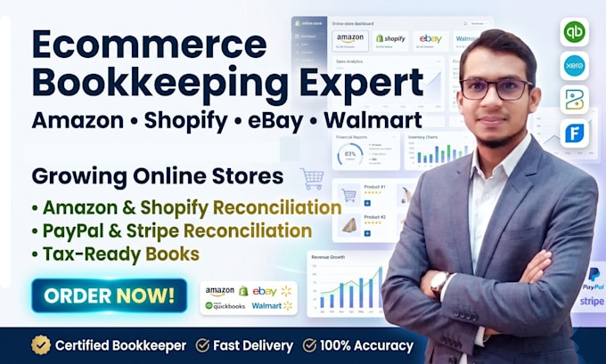 do ecommerce bookkeeping for amazon shopify ebay walmart business