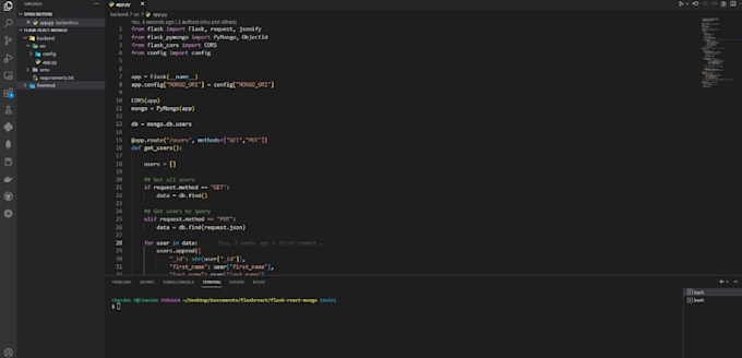 develop python and golang backend applications