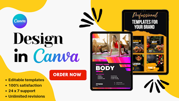 custom design editable canva templates or social media post