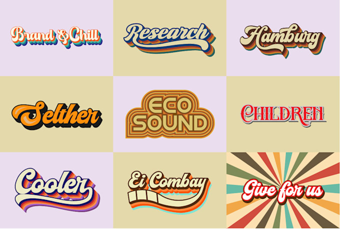 design custom lettering, typography font logo, retro script