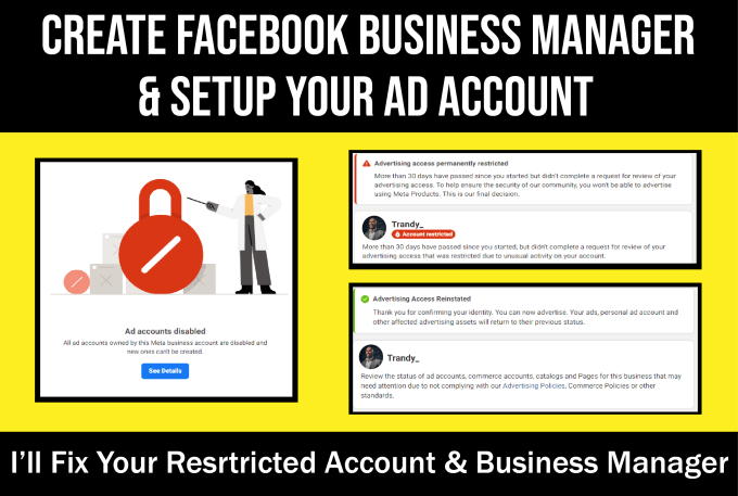 Best Price! I will fix and setup your facebook business manager and ad account