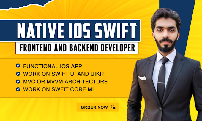 be your IOS swift app developer frontend and backend