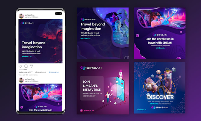 design social media posts nft ads and metaverse