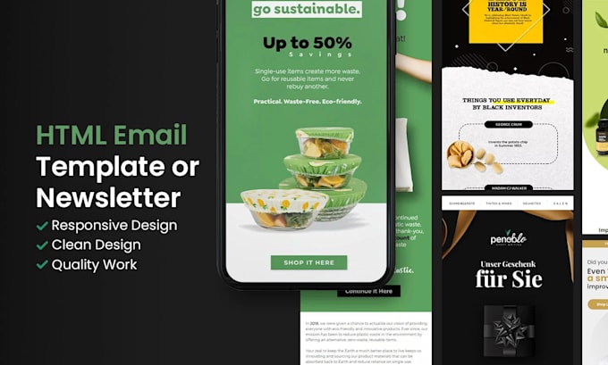 Design a professional html email template by Skillzgibbys | Fiverr