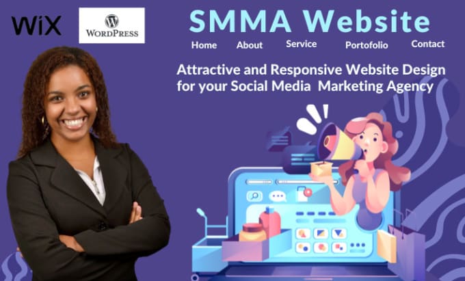 Design a smma website for you using wordpress and wix by Leo784 Fiverr