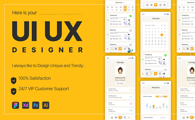 Do mobile app ui ux design or any ui ux design in figma by ...