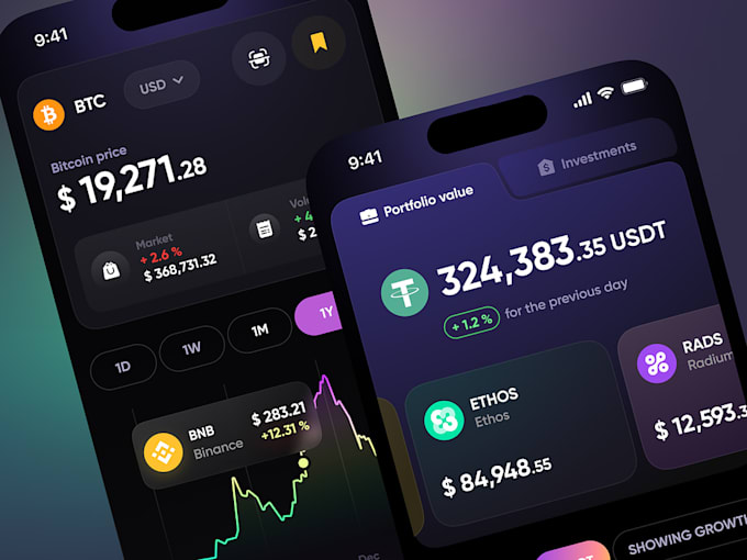 do crypto and blockchain app UI UX designs