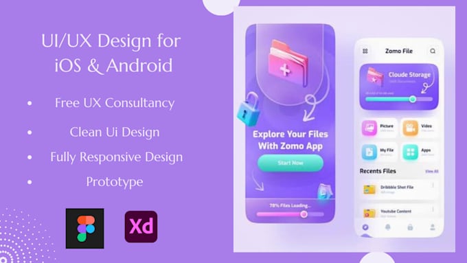 Do creative mobile app design ui ux in figma by Alihamza2313 | Fiverr