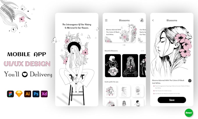 Do ui ux design for mobile using figma by Ui_priyal_lukhi | Fiverr image.