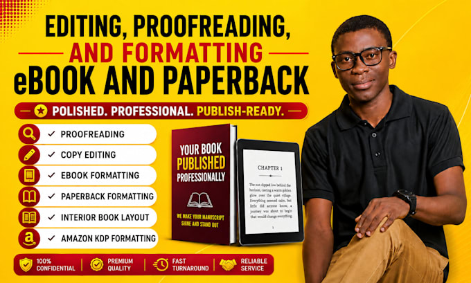 proofread, edit, and format your book for publishing