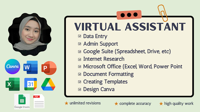 Your virtual assistant for admin support, data entry, etc by ...