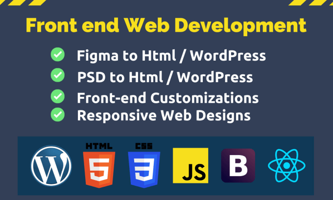 Build, design a front end of website with html, css, js, wordpress by ...