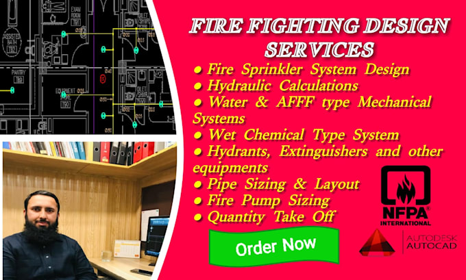 do fire sprinkler system layout design with calculation