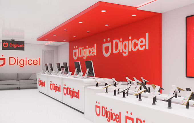 create professional office and shop interior with floor plan