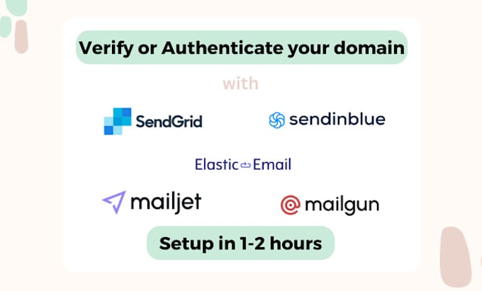 verify authenticate your domain with sendgrid, sendinblue, mailgun, elastic mail