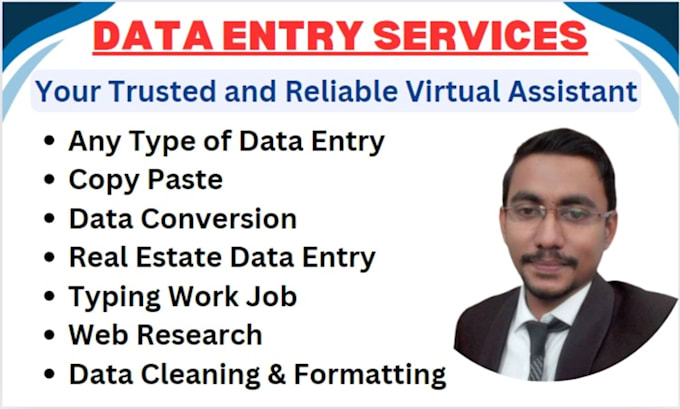be your virtual assistant, data entry operator