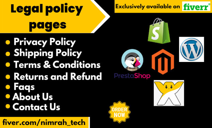 write legal policy pages for your website