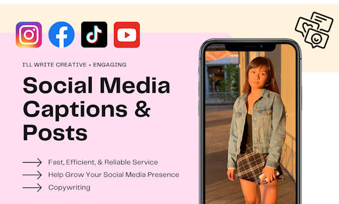 write creative engaging social media captions and posts