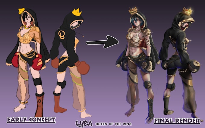 draw concept art with character sheet