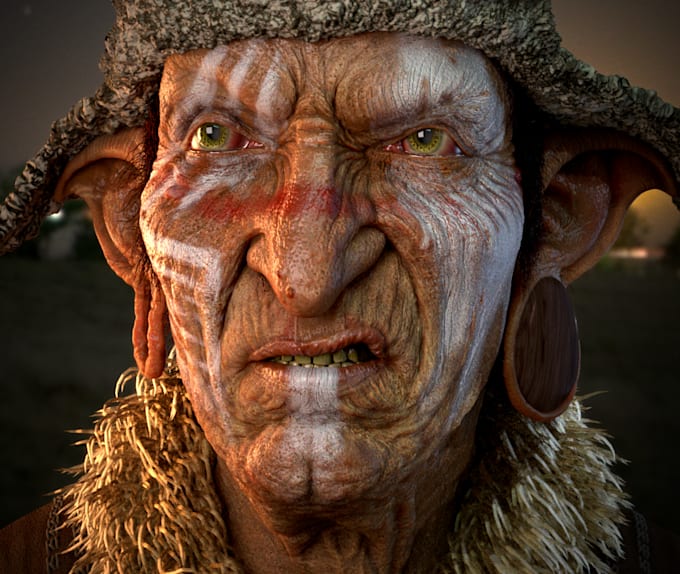 do realistic 3d character or creature model