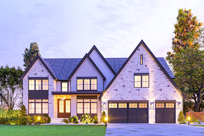 do architecture interior and exterior sketchup 3d model and render