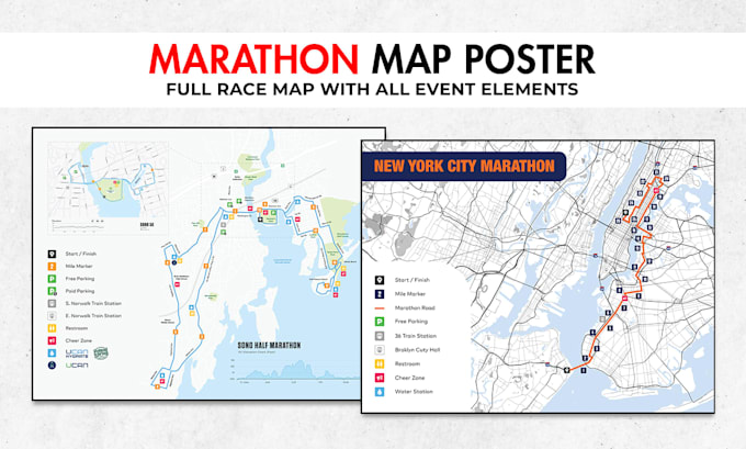 design custom marathon map poster