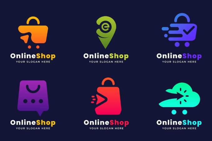 Amazon shopify and ecommerce logo design