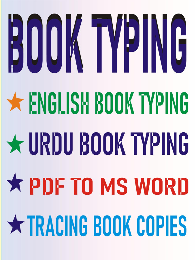 Book typing english ms office by Shahbazwasee904  Fiverr