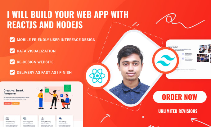 Build your web app with reactjs and nodejs by Hasibbdkhulna | Fiverr