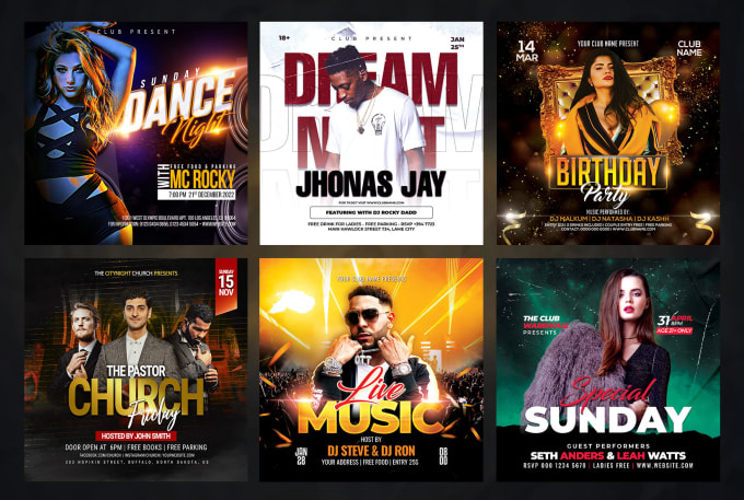 Design a stunning party or event flyer design by Dinidudilhan | Fiverr