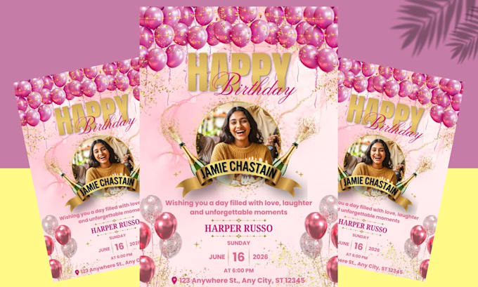 design stunning grand opening, birthday, or event flyer