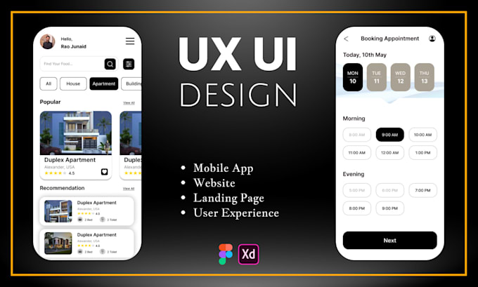 Design unique website or mobile app ui ux mock up in figma by ...