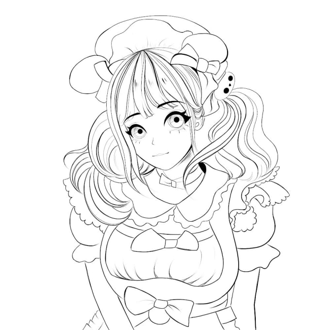 Draw anime characters, fanart, sfw or nsfw in line art style by