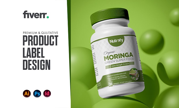 do premium qualitative product label design, with 3d mockup